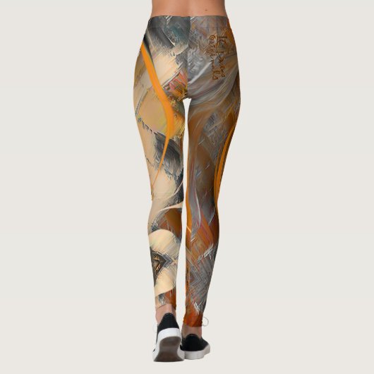 Oranje designer Leggings (Achterkant)