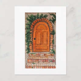 Oranje deur briefkaart