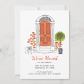 Oranje deur Dog We hebben ons verplaatst | Verplaa Aankondiging (Voorkant)