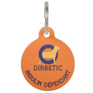 Oranje Diabetisch medisch alarm label hond Huisdierpenning