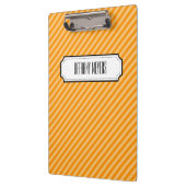 Oranje diagonaal gepersonaliseerd klembord met str (Links)