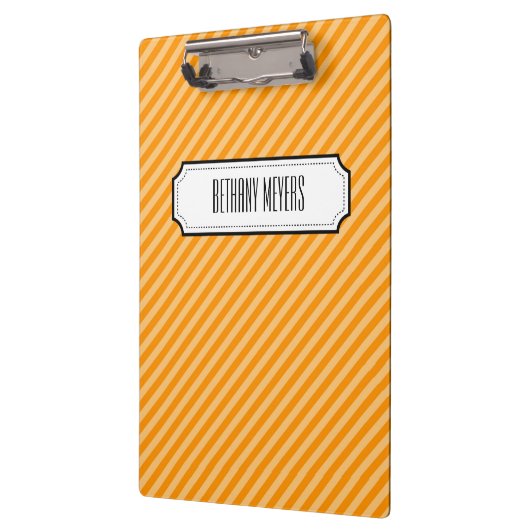 Oranje diagonaal gepersonaliseerd klembord met str (Links)