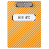 Oranje diagonaal gepersonaliseerd klembord met str (Voorkant)