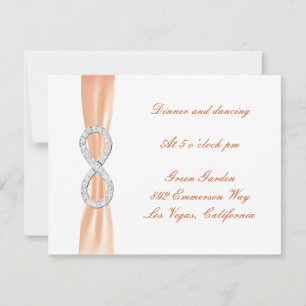 Oranje diamant Infinity Wedding Reception Kaart