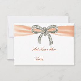 Oranje diamant lint bruiloft tafel plaatskaart