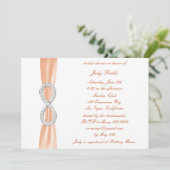 Oranje Diamant Oneindig Bruiloftsfeest Uitnodiging (Staand voorkant)