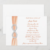 Oranje Diamant Oneindig Bruiloftsfeest Uitnodiging (Voorkant / Achterkant)