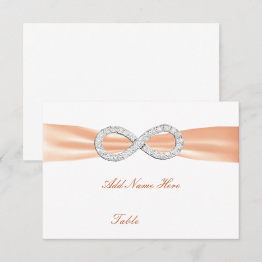Oranje Diamant Oneindig Huwelijk Tafelplaatskaart Kaart (Voorkant / Achterkant)