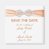 Oranje Diamant Oneindig Save The Date Magneet (Voorkant)
