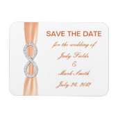 Oranje Diamant Oneindigheid Save The Date Magneet (Horizontaal)