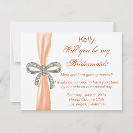 Oranje Diamanten Boog Bruidsmeisje Huwelijkskaart Kaart