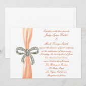 Oranje Diamanten Boog Bruiloft Uitnodiging (Voorkant / Achterkant)