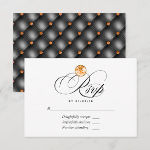 Oranje diamanten bruiloft RSVP kaart
