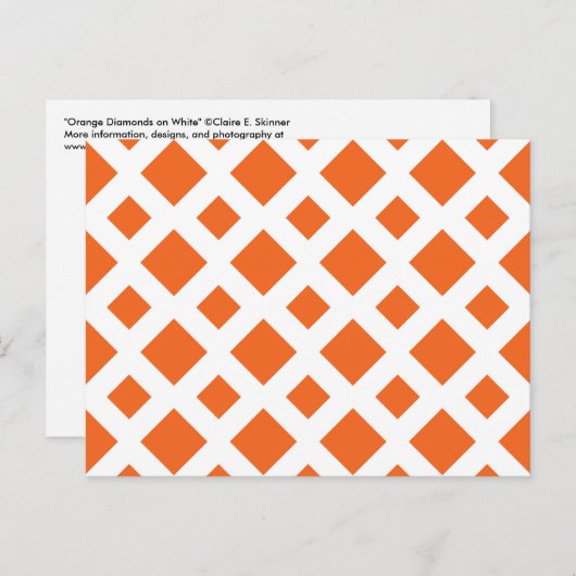 Oranje diamanten op wit briefkaart (Voorkant / Achterkant)