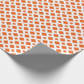 Oranje diamanten op wit cadeaupapier (Hoek)