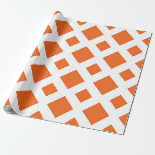 Oranje diamanten op wit cadeaupapier