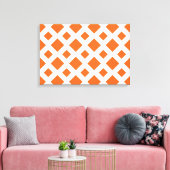 Oranje diamanten op wit canvas afdruk (Insitu (Woonkamer))