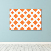 Oranje diamanten op wit canvas afdruk (Insitu (Houten vloer))