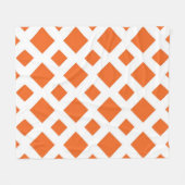 Oranje diamanten op wit fleece deken (Voorkant (Horizontaal))
