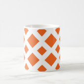 Oranje diamanten op wit koffiemok (Center)