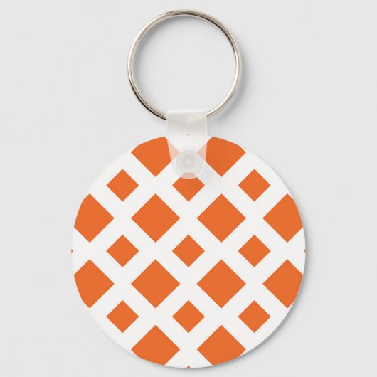 Oranje diamanten op wit sleutelhanger (Voorkant)