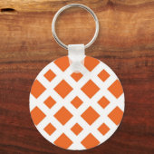 Oranje diamanten op wit sleutelhanger (Voorkant)