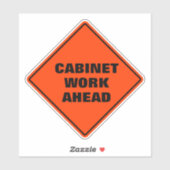 Oranje diamantgebarentenkast werkt vooruit sticker (Vel)