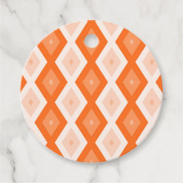 Oranje diamantpatroon bedankjes labels