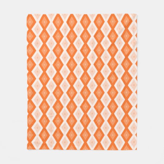 Oranje diamantpatroon fleece deken (Voorkant)