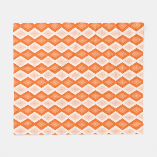 Oranje diamantpatroon fleece deken (Voorkant (Horizontaal))
