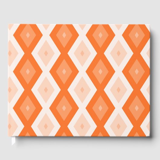 Oranje diamantpatroon gastenboek (Voorkant)