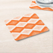 Oranje diamantpatroon kartonnen onderzetters (Schuin)