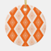 Oranje diamantpatroon keramisch ornament (Voorkant)