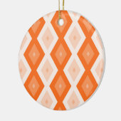 Oranje diamantpatroon keramisch ornament (Links)