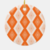 Oranje diamantpatroon keramisch ornament (Achterkant)