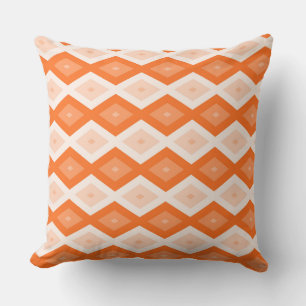 Oranje diamantpatroon kussen