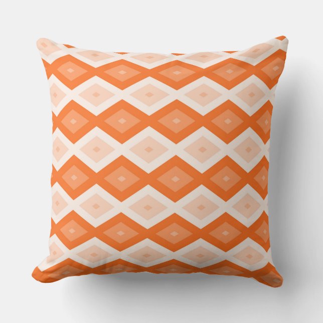 Oranje diamantpatroon kussen (Voorkant)