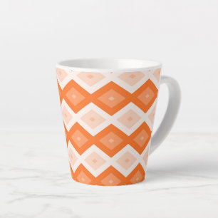 Oranje diamantpatroon latte mok