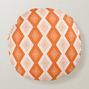Oranje diamantpatroon rond kussen