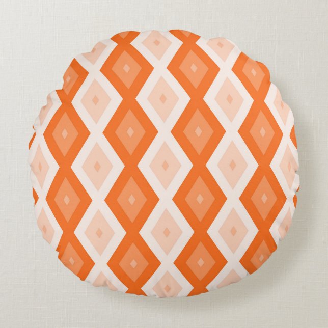 Oranje diamantpatroon rond kussen (Voorkant)