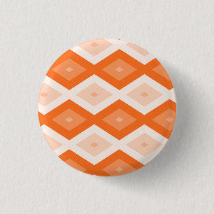 Oranje diamantpatroon ronde button 3,2 cm