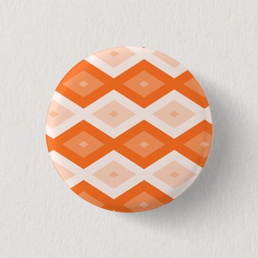 Oranje diamantpatroon ronde button 3,2 cm (Voorkant)