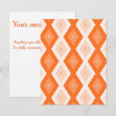 Oranje diamantpatroon RSVP kaartje (Voorkant / Achterkant)