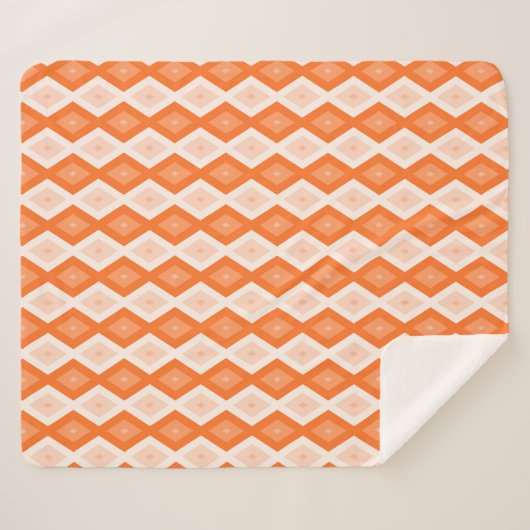 Oranje diamantpatroon sherpa deken (Voorkant (horizontaal))