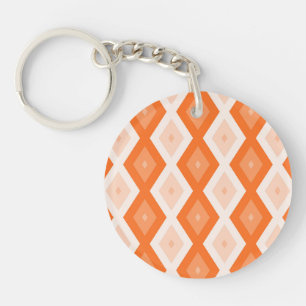 Oranje diamantpatroon sleutelhanger