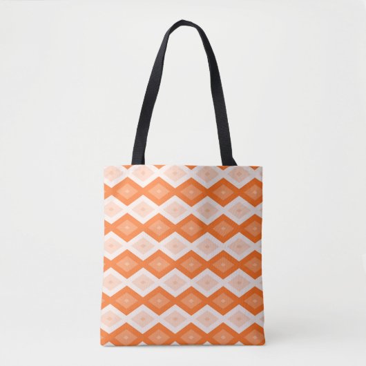 Oranje diamantpatroon tote bag (Voorkant)