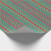 Oranje Diamond Blue Turquoise Pattern Cadeaupapier (Hoek)