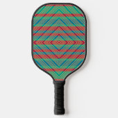 Oranje Diamond Blue Turquoise Pattern Pickleball Paddle (Voorkant)