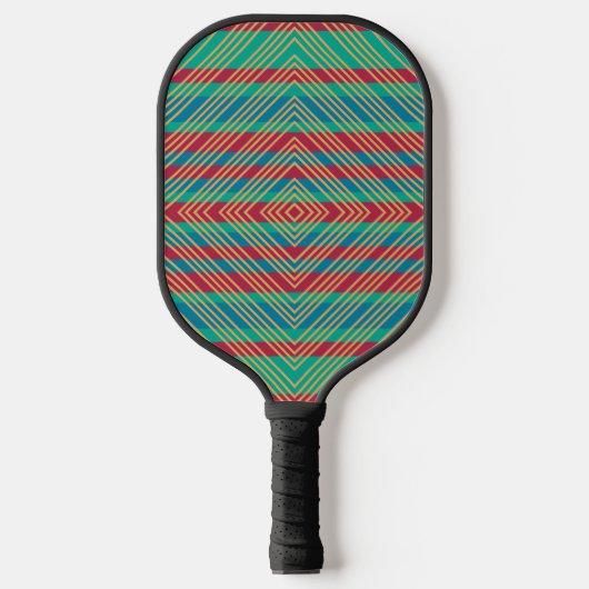 Oranje Diamond Blue Turquoise Pattern Pickleball Paddle (Voorkant)