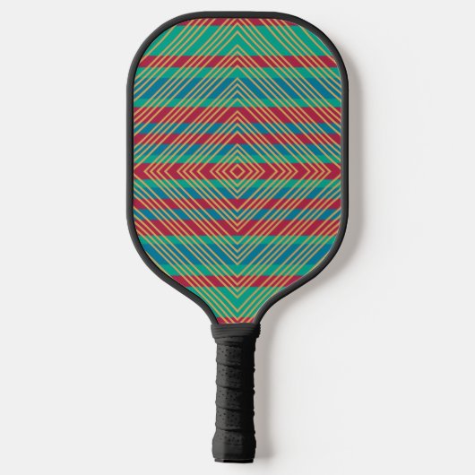 Oranje Diamond Blue Turquoise Pattern Pickleball Paddle (Achterkant)
